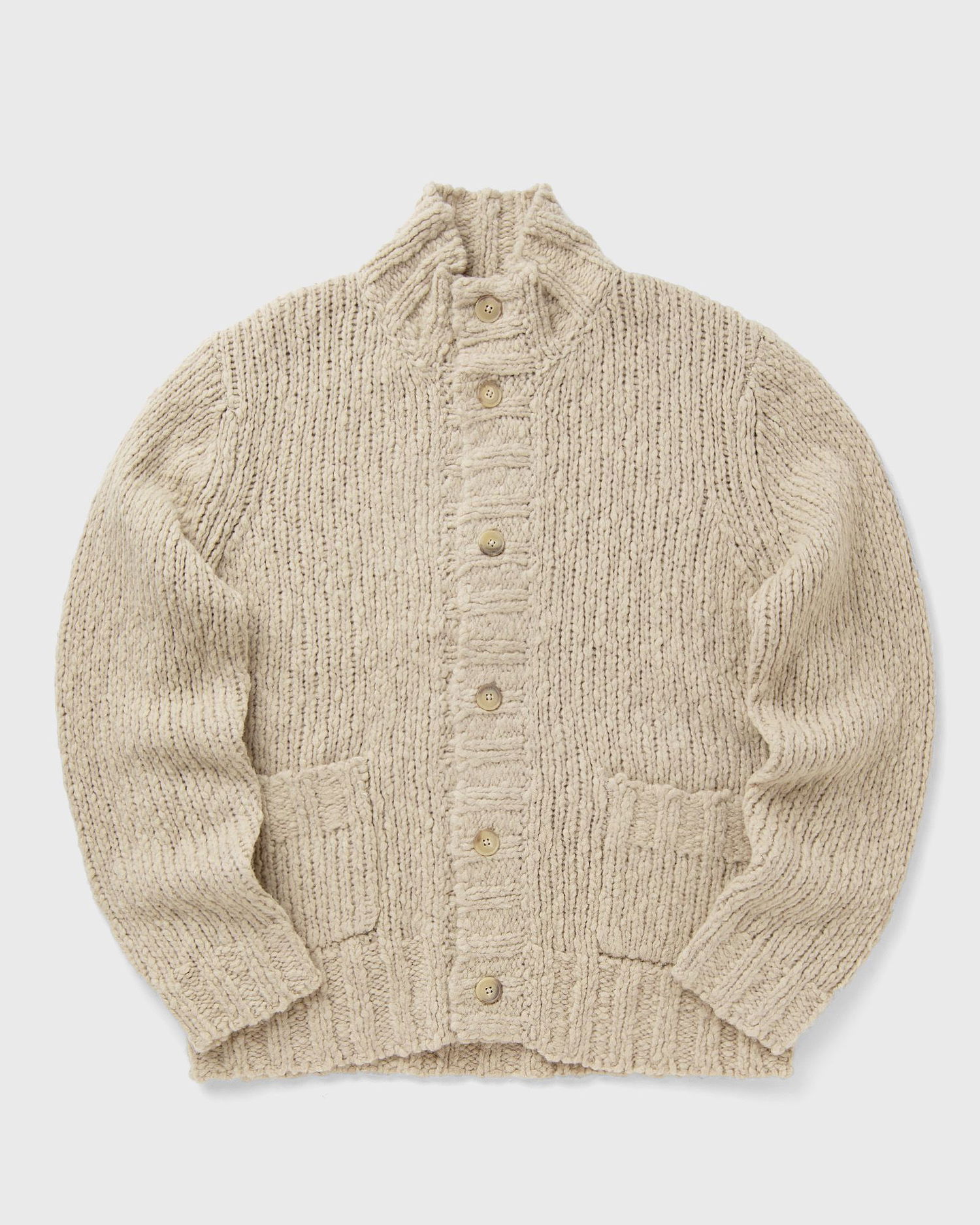 Sweater CLOSED Chunky Knit Button-Front Turtleneck Cardigan Beige | C86449-94B-22-198, 0