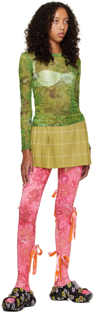 Nederdel Collina Strada Collina Strada Thistle Miniskirt Gul | XX7116 Deadstock Cotton Lime Pla, 3