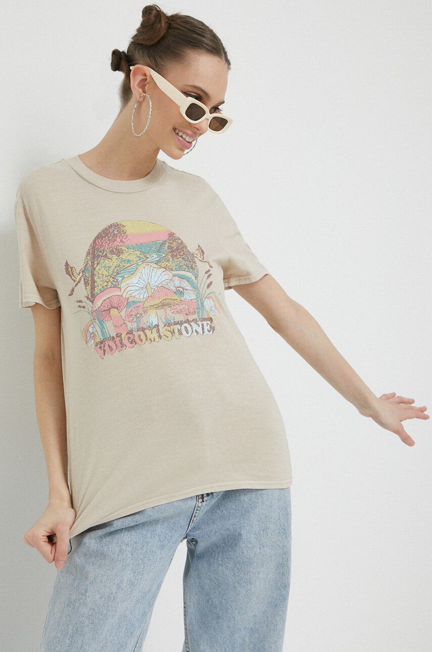 T-shirt Volcom Farm To Yarn Lock It Up Tee Beige | B3512306.TAU, 0