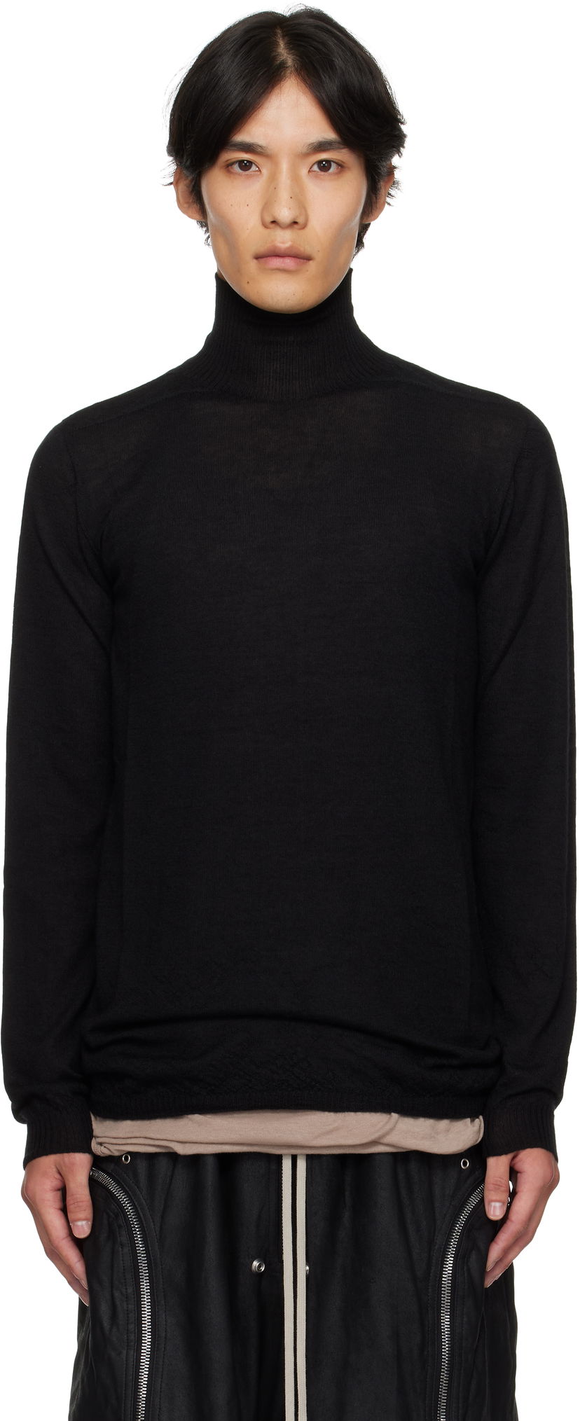 Sweater Rick Owens Rick Owens Concordians Level Turtleneck Sweater Sort | RU02E1624 WS