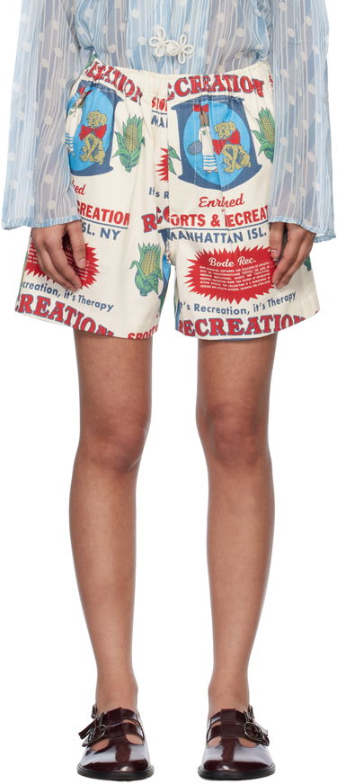 Shorts Bode Bode Enrichment Print Shorts Hvid | MRS25BT045, 0