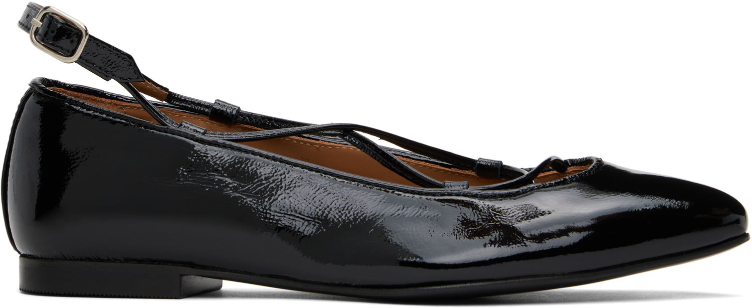 Sneakers og sko A.P.C. Lace-Up Ballerina Flats Sort | PXCAI-F53309, 0