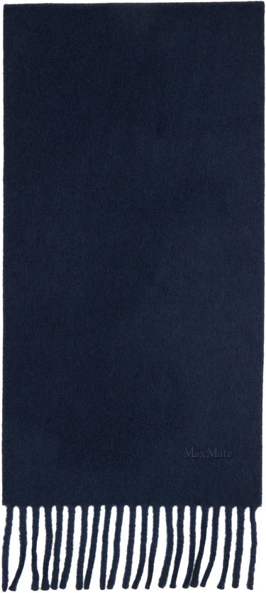 Tørklæde Max Mara Scilli Fringed Scarf Mørkeblå | 2524546052600, 0