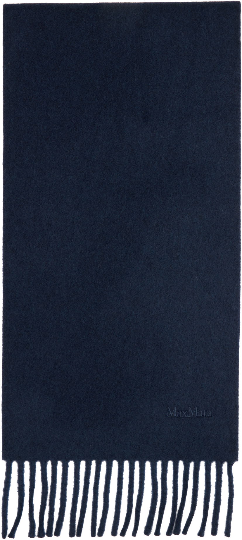 Tørklæde Max Mara Scilli Fringed Scarf Mørkeblå | 2524546052600