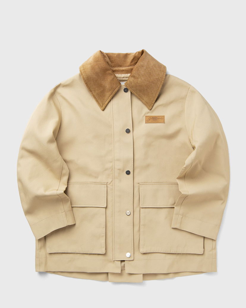 Jakke GANNI Twill Midi Jacket Beige | W0757-531