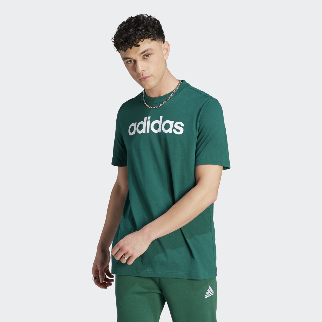 Jersey adidas Performance Sportswear Essentials Single Jersey Linear Embroidered Logo Grøn | IJ8658, 0