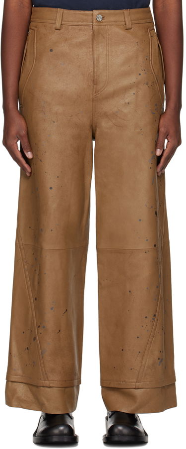 Bukser ADER ERROR Paint Splatter Leather Wide-Leg Pants Brun | BN01SSBT0103BR, 0
