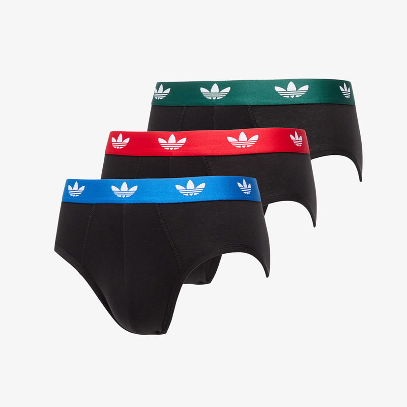 Boksere adidas Originals Comfort Brief Cotton Brief 3-Pack Black Sort | 4AR001-900