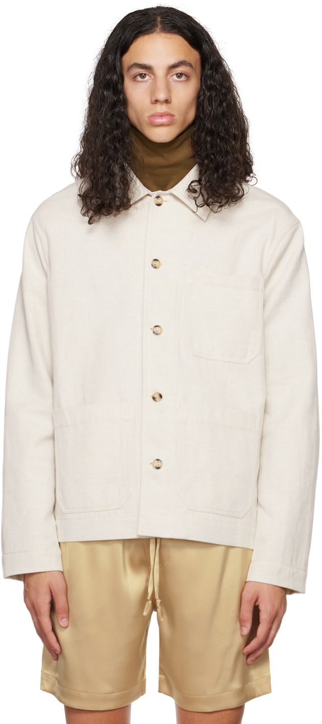 Jakke Nanushka Buttoned Workwear Jacket Beige | NM22PFOW01372, 0