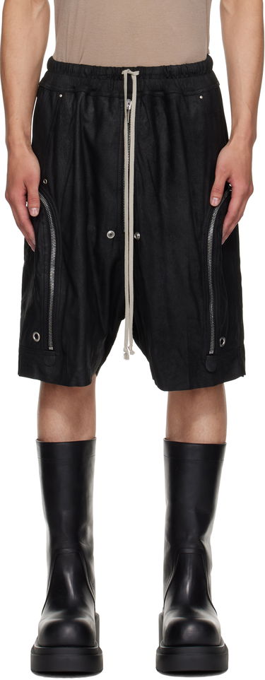 Shorts Rick Owens Rick Owens Bauhaus Bela Leather Shorts Sort | RU02E1392 LBA, 0