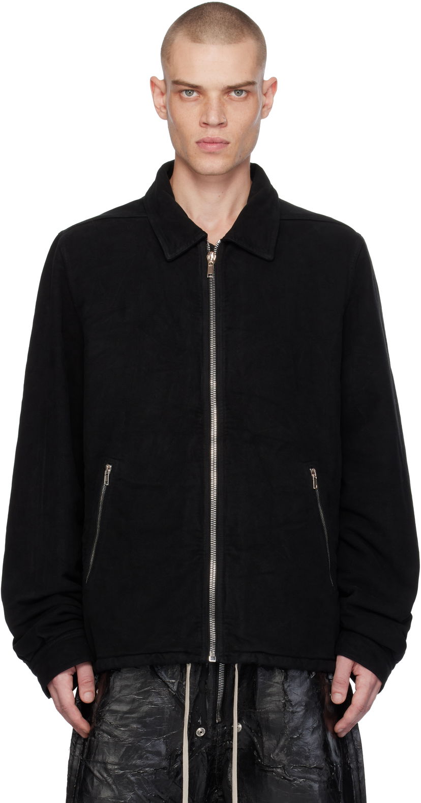 Jakke Rick Owens Zipfront Jacket Sort | DU02D2783 MO
