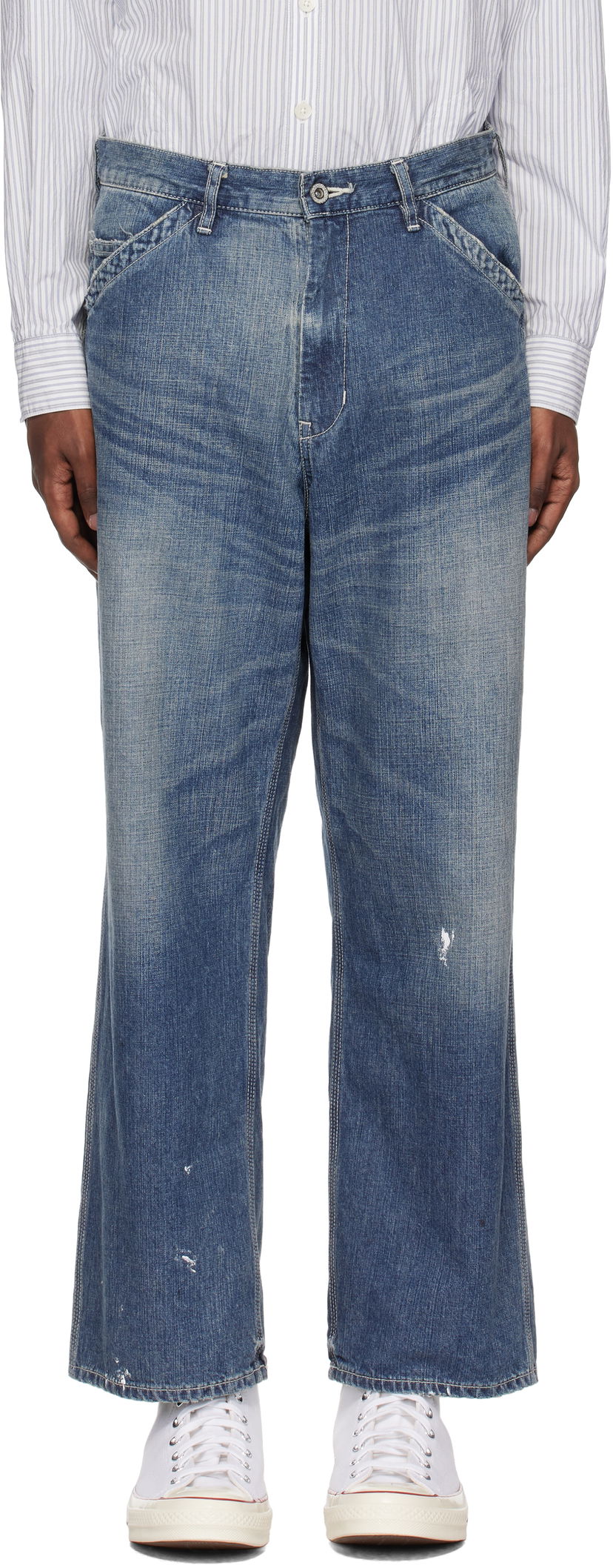 Jeans Neighborhood Washed Utility Jeans Blå | 242SPNH-PTM04