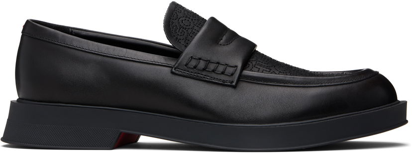 Sneakers og sko BOSS Hugo Embroidered-Logo Loafers Sort | 50548486