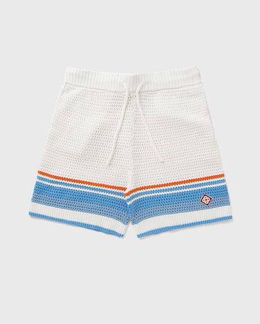 Shorts Casablanca Crochet Knit Striped Lounge Shorts Hvid | MPF25-KW-1011-01, 0