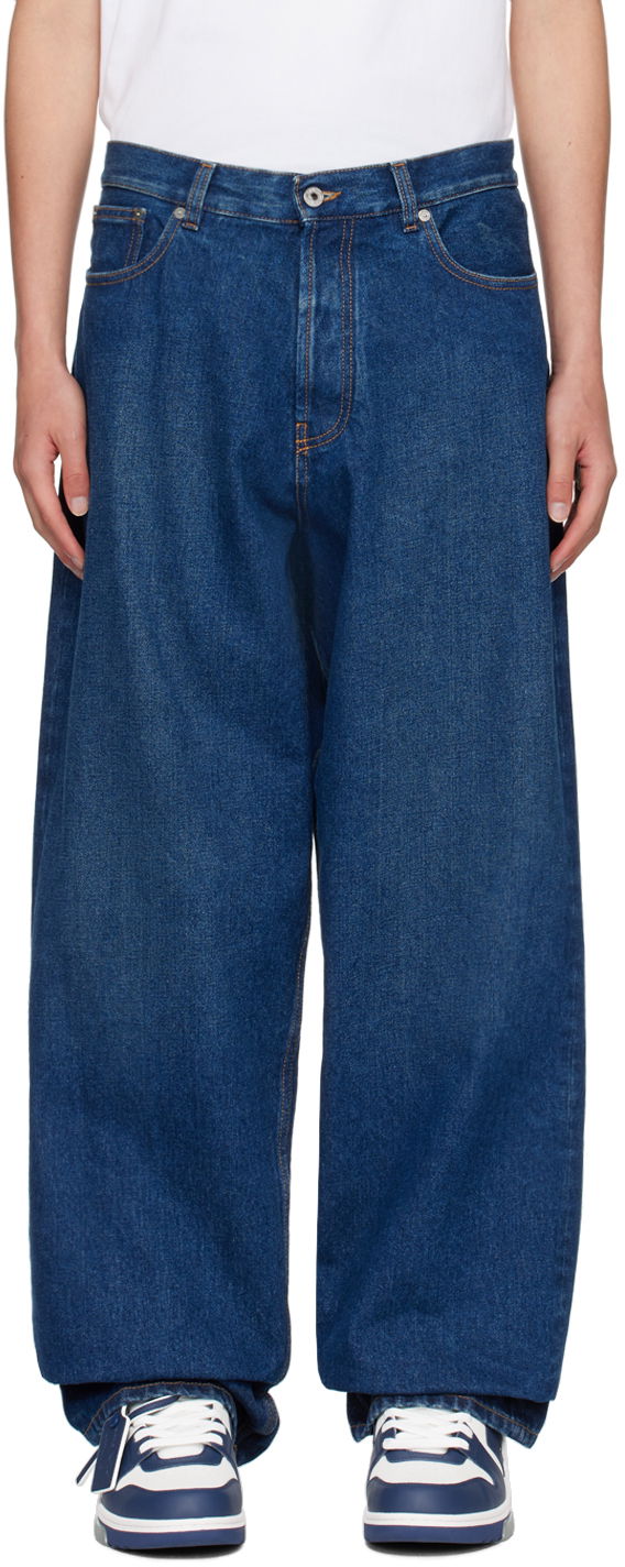 Jeans Off-White Off-White Loose Fit Jeans Blå | OMYA180C99DEN0024400