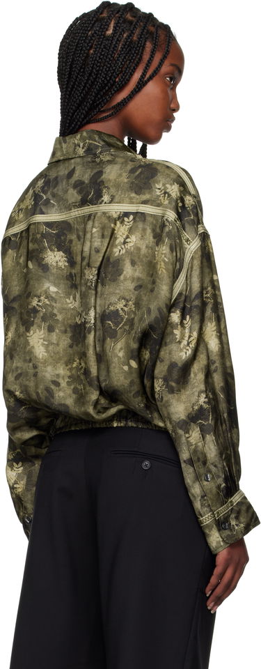Skjorte R13 R13 Taped Crossover Cropped Shirt Grøn | R13WR378-R463B, 2