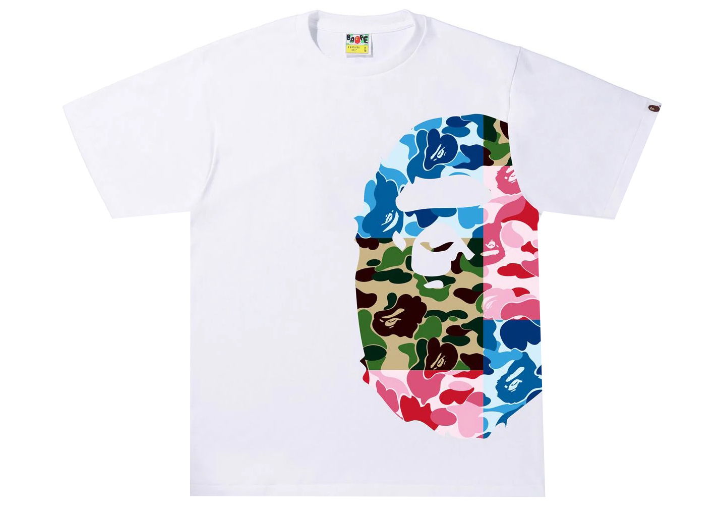 T-shirt BAPE ABC Camo Crazy Side Big Ape Head Tee Hvid | 1I30-110-067 WHT, 0