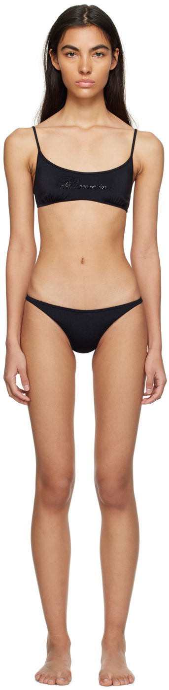 Badetøj Blumarine Rhinestone Bikini Sort | P322D012A
