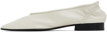 Sneakers og sko BY FAR BY FAR Carré Leather Ballerina Flats Hvid | MWFHC055LL002WH020PL, 2