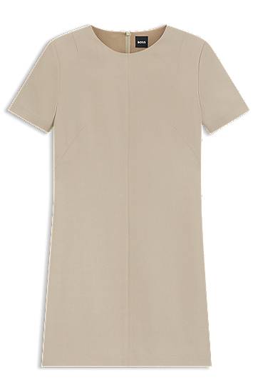 Kjole BOSS Crepe Shift Dress Beige | 50541993