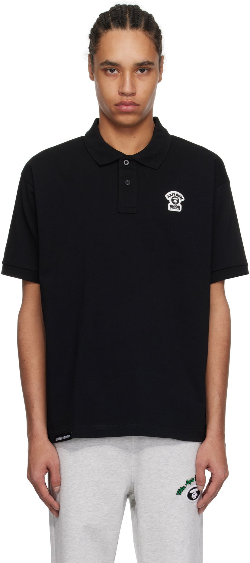 Polo skjorte AAPE by A Bathing Ape AAPE by A Bathing Ape Main Polo Sort | AAPPOM1662XXNBKX