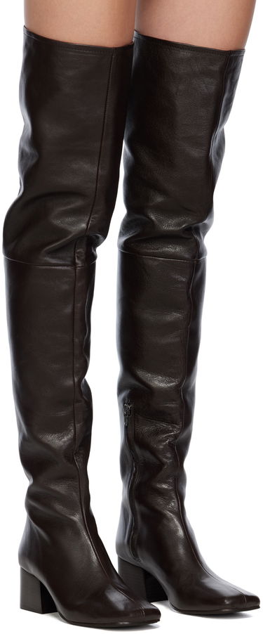 Sneakers og sko LEMAIRE Knee-High Leather Boots Brun | FO0070 LL0043, 3