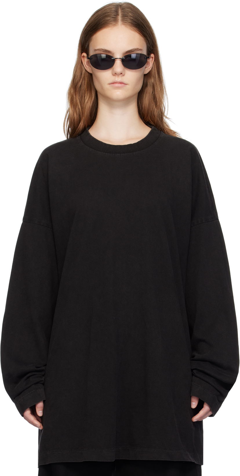 T-shirt Fear of God Long Sleeve Cotton T-Shirt Sort | FG24FW50-10171HWJ