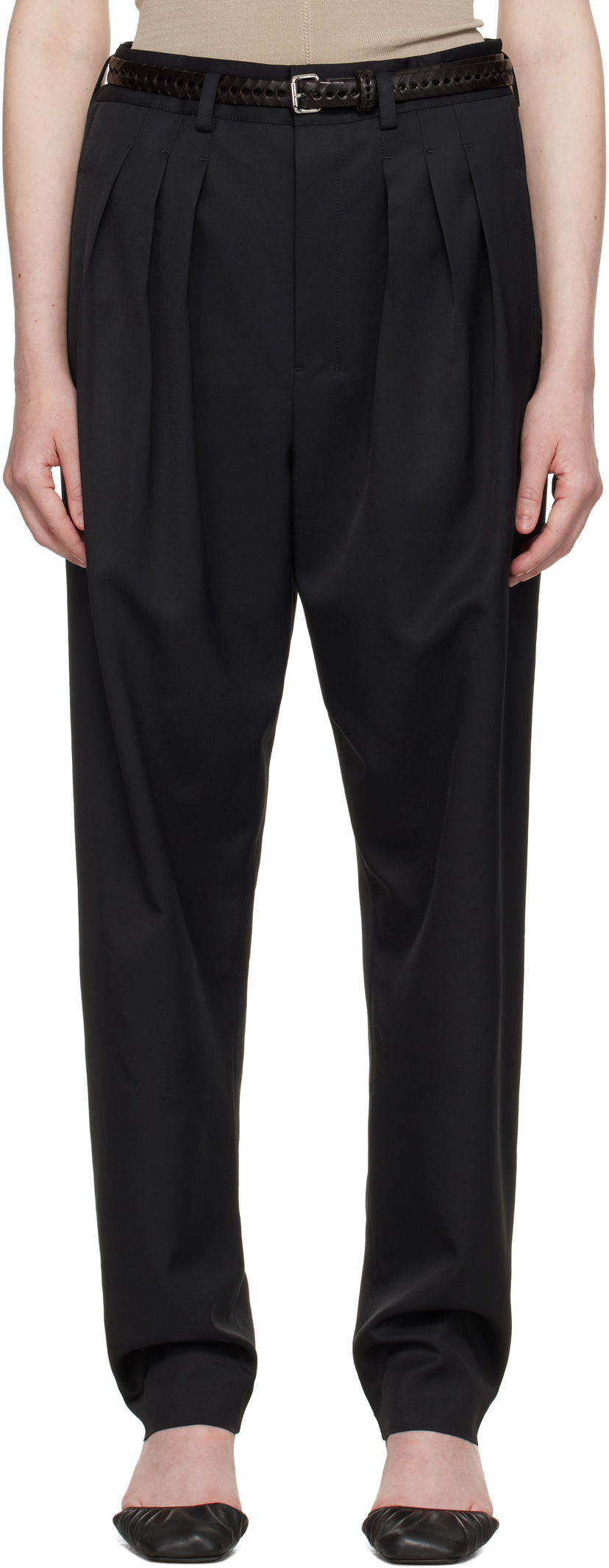 Bukser LEMAIRE Lemaire Pleated Tailored Trousers Sort | PA1178 LF1362