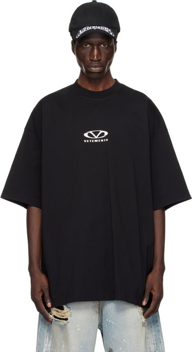 T-shirt VETEMENTS Oval Logo Oversized T-Shirt Sort | UA66TR605BW, 0