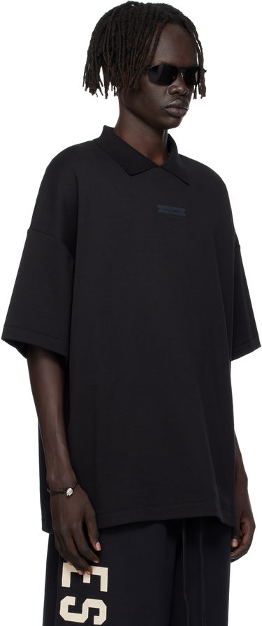 Polo skjorte Fear of God ESSENTIALS 90s Fit Piqué Polo Sort | 125SP254400F, 1