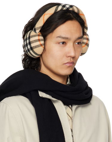 Tørklæde Burberry Burberry Check Wool Earmuffs Beige | 8105109, 3