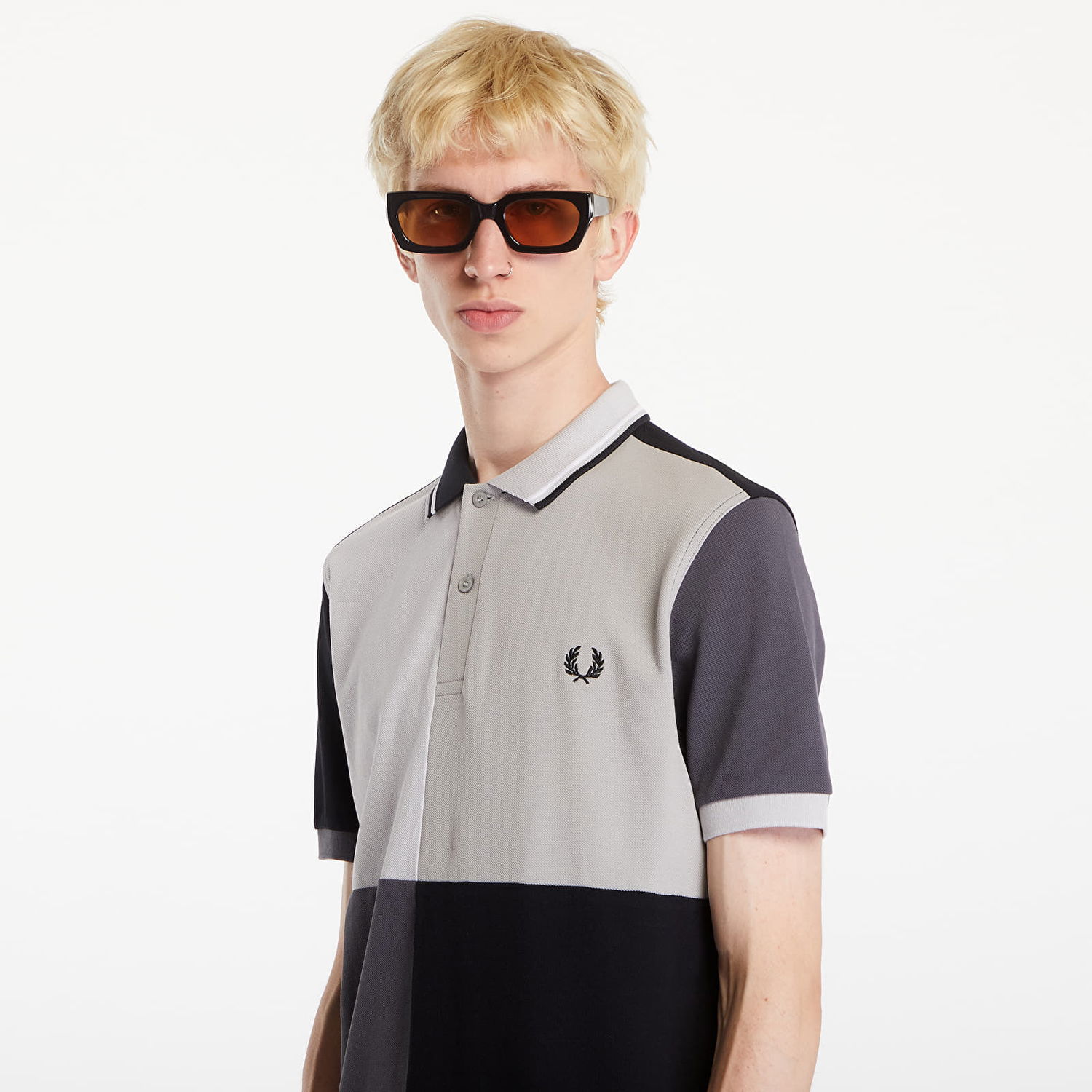 Polo skjorte Fred Perry Beams Grid Design Fp Polo T-Shirt Black Sort | SM7186 102, 1