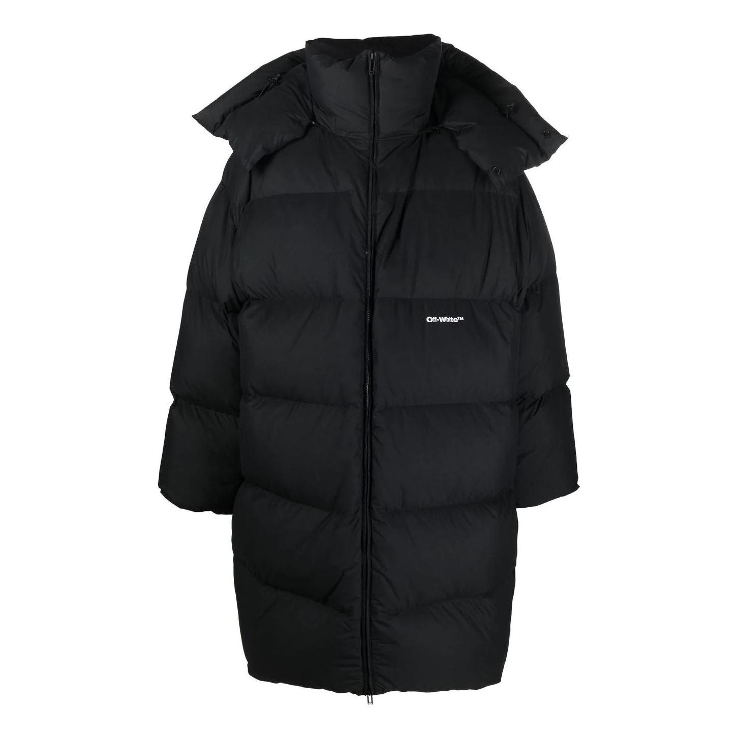 Puffer jakke Off-White Off-White Padded Hooded Coat Sort | OMED051F22FAB0011001, 0