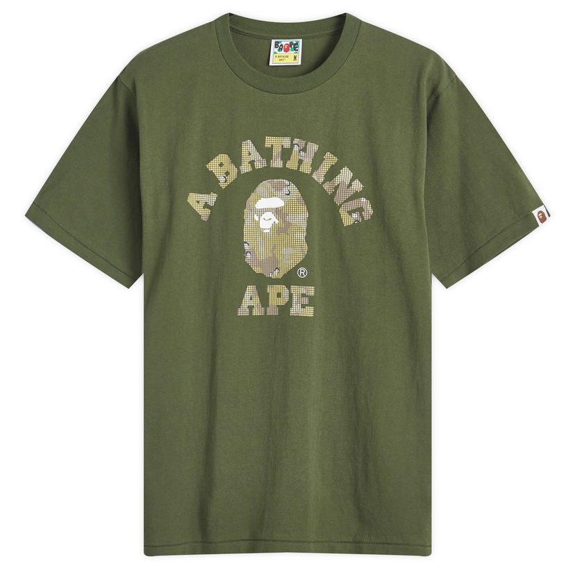 T-shirt BAPE Bitmap College T-Shirt Grøn | 001TEK801039M-OLD