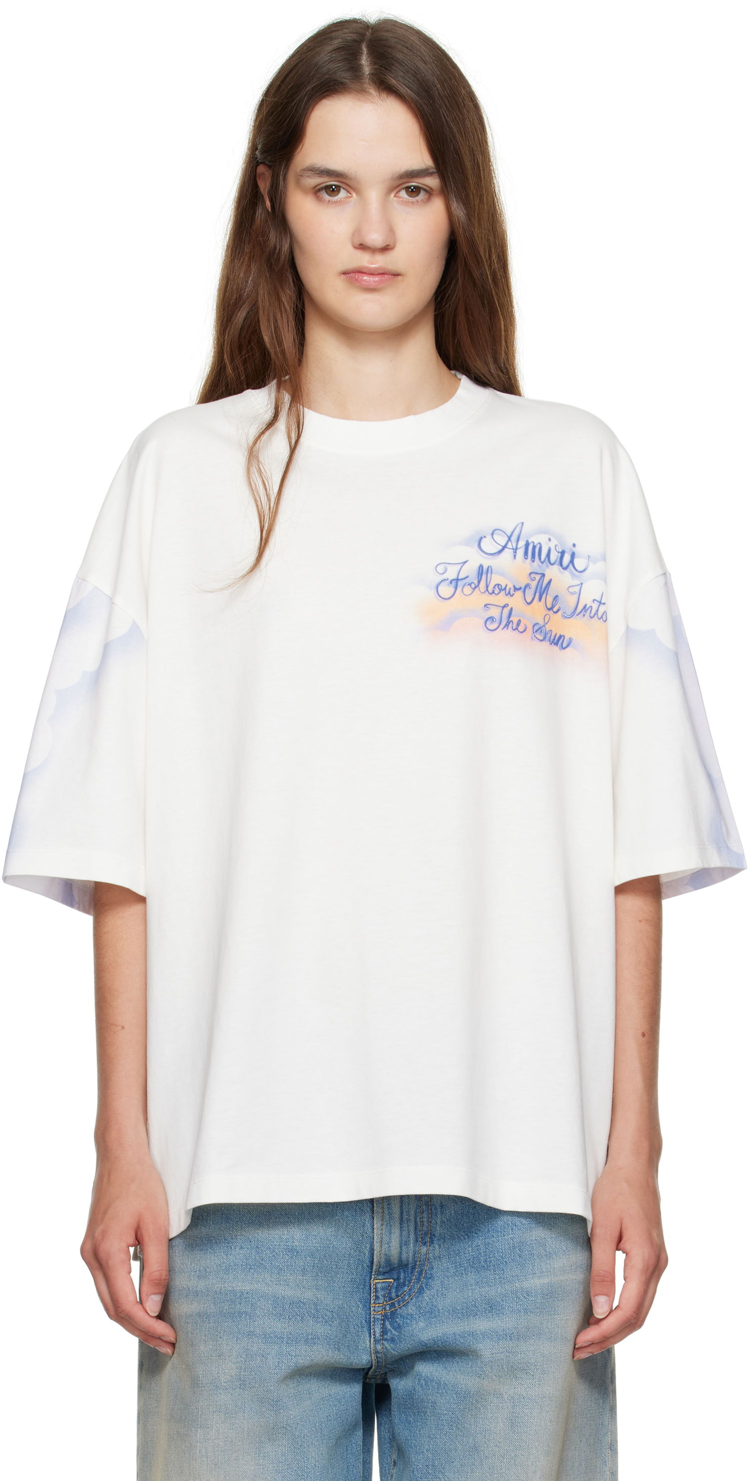 T-shirt AMIRI AMIRI 'Follow Me' Oversized T-Shirt Hvid | AWJYTE1070, 0