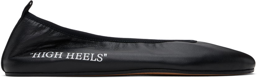 Tøj Off-White Off-White 'High Heel' Ballerina Flats Sort | OWIK003C99LEA0021001