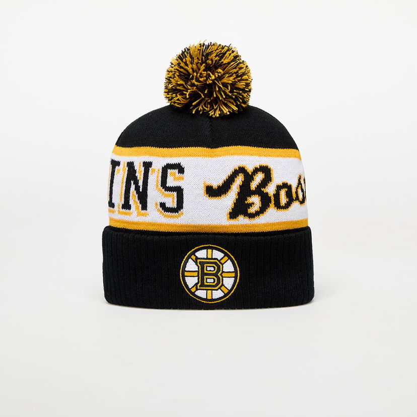 Beanie Mitchell & Ness NHL Block Sweep Pom Knit Boston Bruins Beanie Sort | HK8955-BBNBLCK