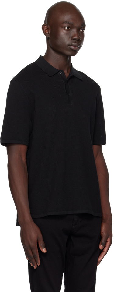 Polo skjorte rag & bone Harvey Knit Polo Shirt Sort | MBS22S018KI18, 1