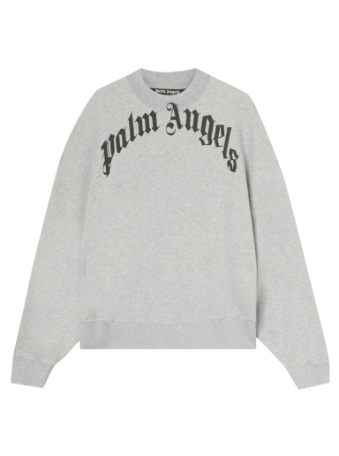 Sweatshirt Palm Angels Curved Logo Crew Sweat Grå | PMBA026C99FLE0010910