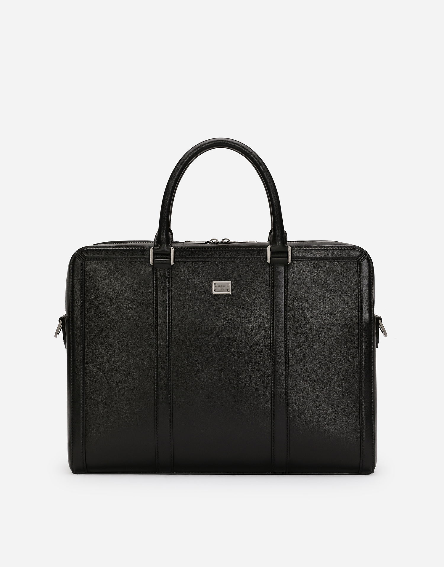 Rejsetaske Dolce & Gabbana Dolce & Gabbana Calfskin Briefcase Sort | BM2321AV95680999, 0