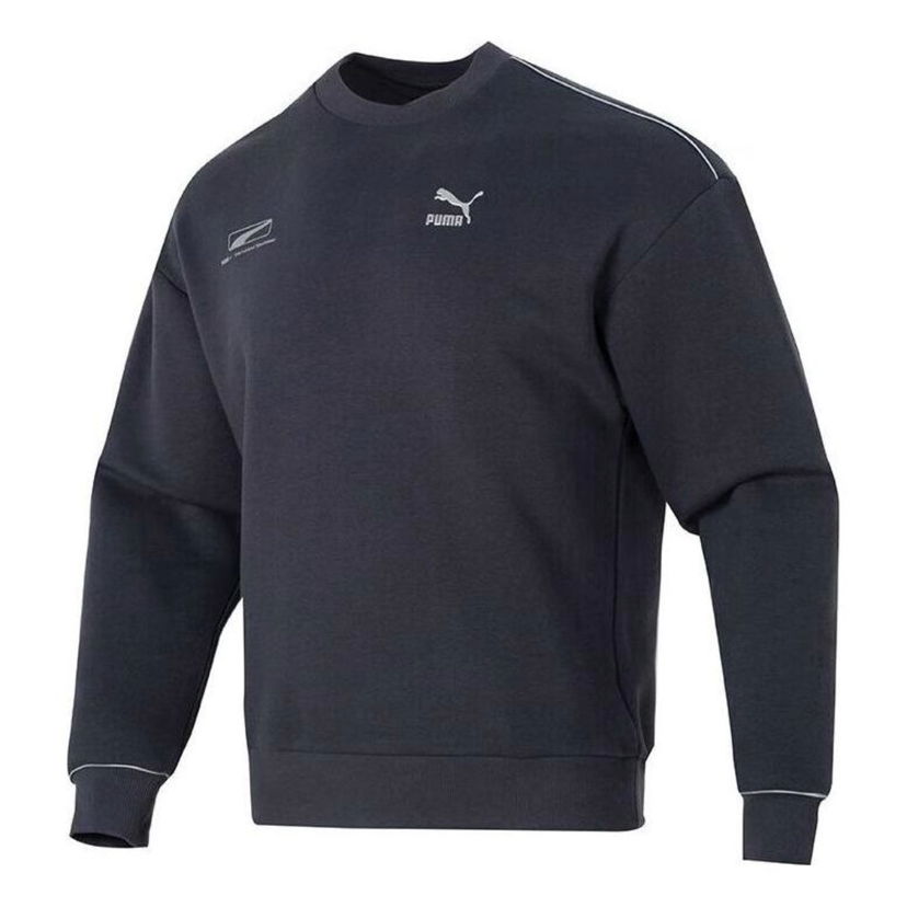 Sweater Puma Logo Printed Sweater Mørkeblå | 625075-17