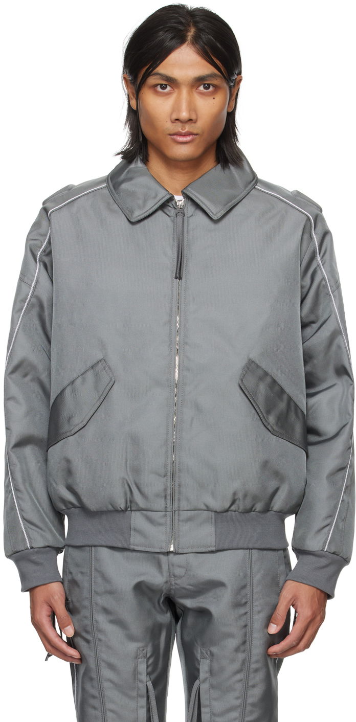 Bomberjakke Kanghyuk Lock Stitched Bomber Jacket Grå | PA24SSJK05