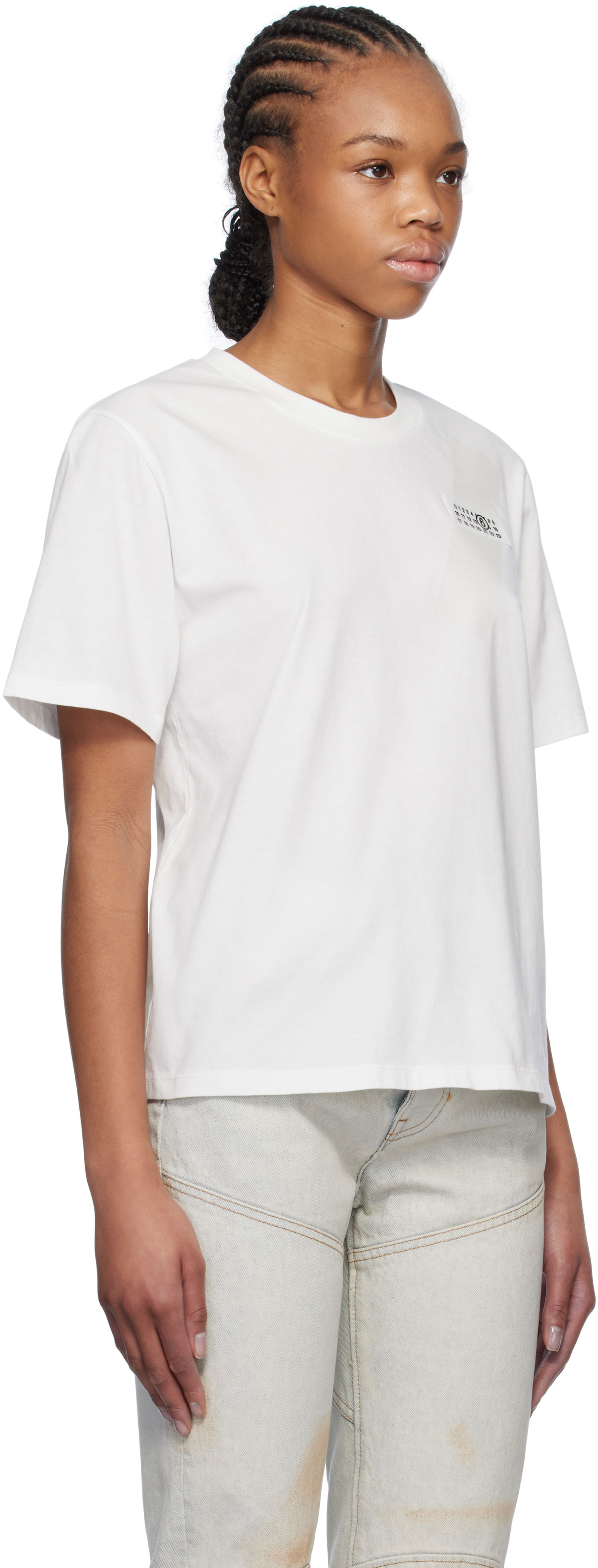 T-shirt Maison Margiela MM6 Maison Margiela Taped Logo T-Shirt Hvid | S52GC0336 M20048, 1