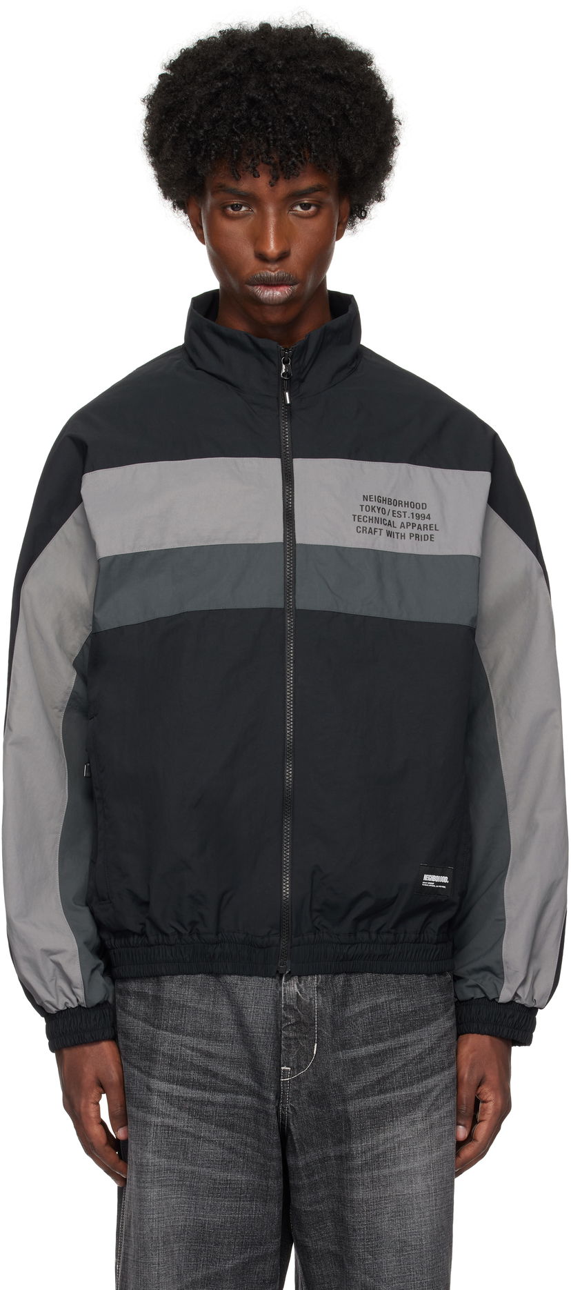 Træningsdragt Neighborhood Track Jacket Sort | 242AQNH-JKM01