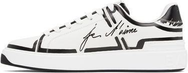 Sneakers og sko Balmain Balmain B-Court Printed Calfskin Hvid | EM1VI288LCLP, 2