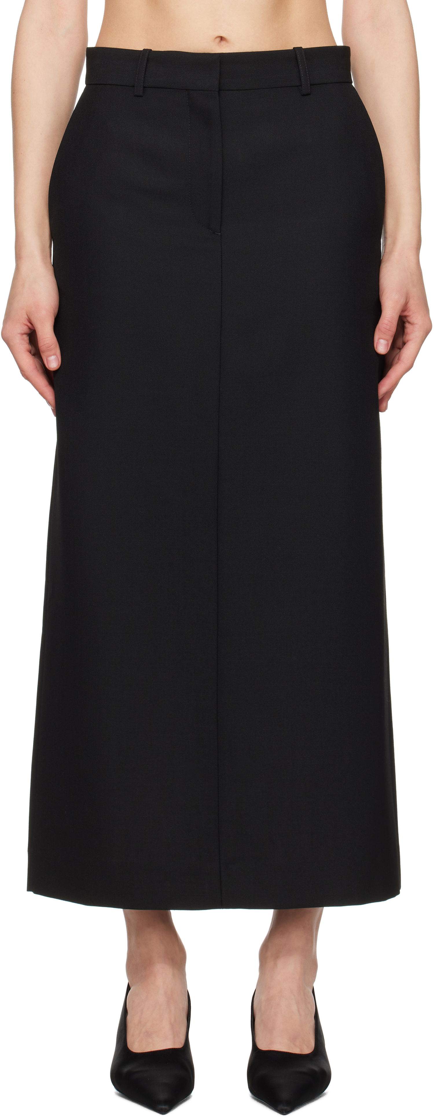 Nederdel TOTEME TOTEME Low-Waist Straight Maxi Skirt Sort | 251-WRB4288-FB0026, 0