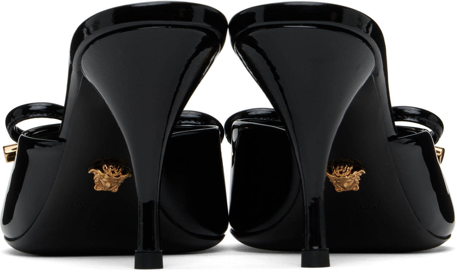 Skopleje Versace Versace Opera Bow Patent Heeled Sandals Sort | 1018239_D2VE_1B00V, 1