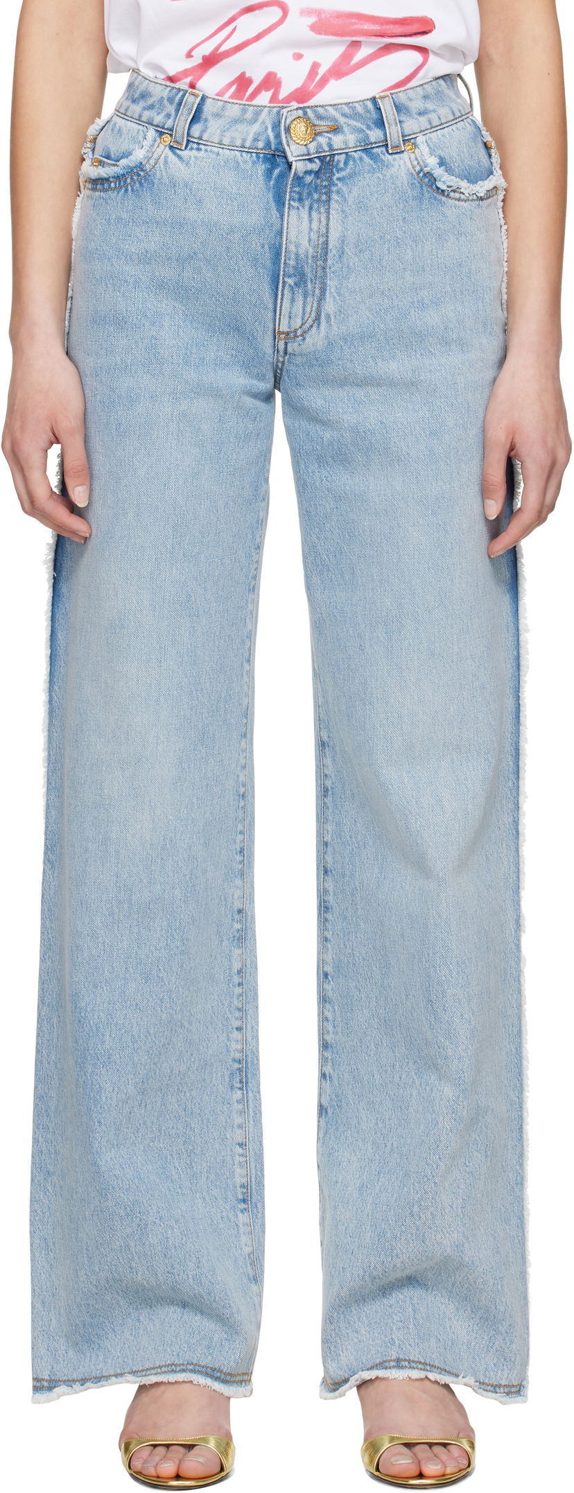 Jeans Balmain Balmain Straight-Leg Jeans Blå | EF0MI050DF75