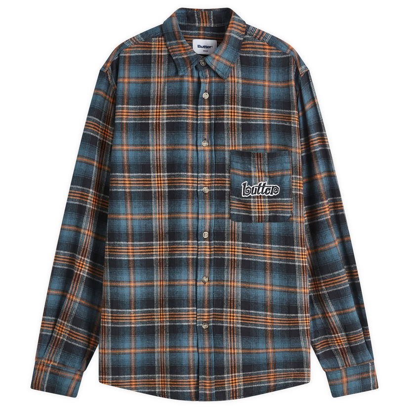 Skjorte Butter Goods Swirl Plaid Shirt Blå | BGQ4240100-BLO