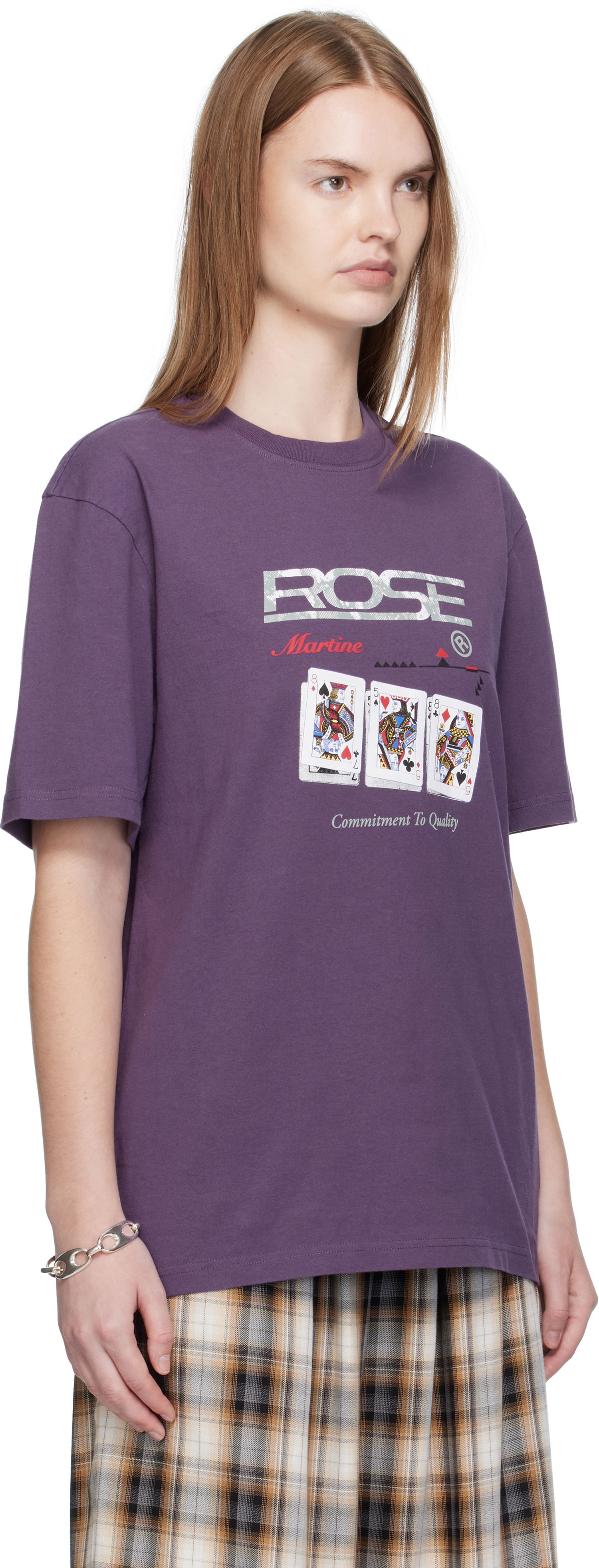 T-shirt Martine Rose Martine Rose Classic Playing Cards Graphic Tee Lilla | 603JE01605FA, 1